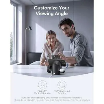 ZEEHOO 3 in 1 Charging Station for Apple Devices, Mag-Safe Charger Stand, Qi2 15W Auto-Rotating Wireless Charging Station for iPhone 16/15/14/13/12 Series& AirPods& iWatch(30W Charger Included)