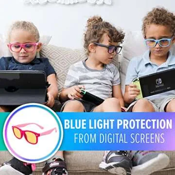 DefenderShield Kids Blue Light Blocking Glasses for Gaming