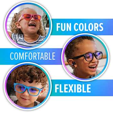 DefenderShield Kids Blue Light Blocking Glasses for Gaming
