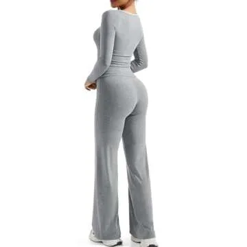 Women's Soft Lounge Set with Lace Square Neck Top