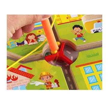 O-Toys Kids Maze Wooden Puzzle Activity Magnet Toys Beads Board Game Play Set for Boys Girls Learning Education Toy with Magnetic Wand for Toddlers Infants Preschool Children (City Traffic)