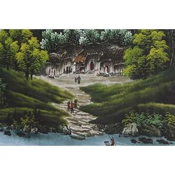 Large Size Feng Shui Painting Treasure Basin,Hand Mounted Wall Scroll Painting Ready to Hang, Office Living Room Decoration Attract Wealth and Good Luck(67"x 29")