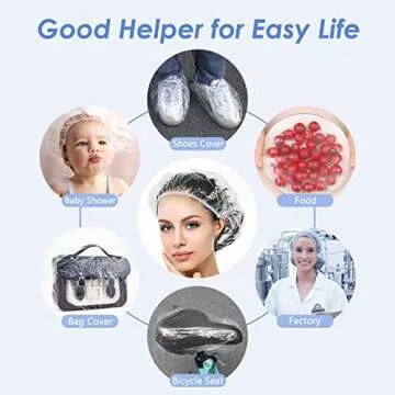 Aquior Disposable Shower Caps - Waterproof & Elastic 100 pcs