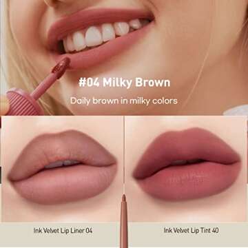 Peripera INK VELVET LIP LINER (004 MILKY BROWN)