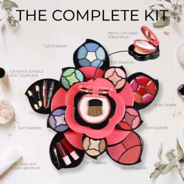 Toysical Makeup Kit for Teens - Flower Palette Gift Set for Teen Girls and Women - Makeup for Girls ...