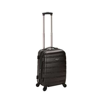 Rockland Melbourne Hardside Expandable Spinner Wheel Luggage, Black, Carry-On 20-Inch