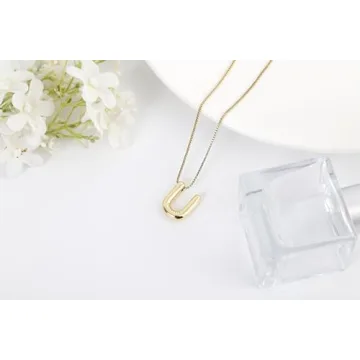 Personalized Gold Balloon Initial Necklace Jewelry Gift