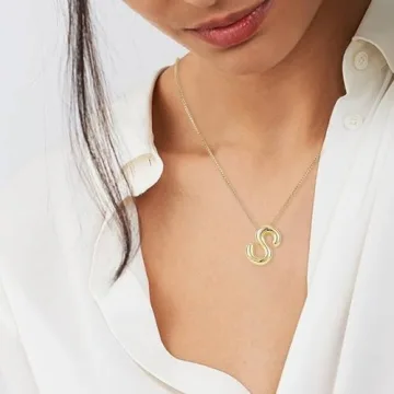 Personalized Gold Balloon Initial Necklace Jewelry Gift