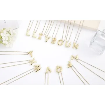 Personalized Gold Balloon Initial Necklace Jewelry Gift