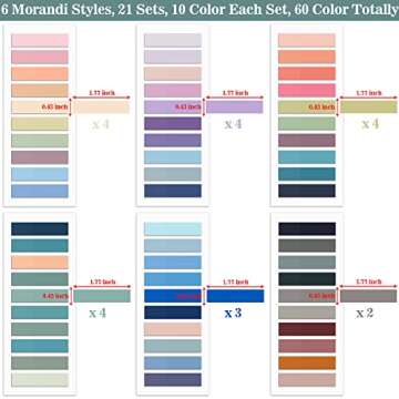 SIQUK 4200 Pieces Sticky Tabs - Morandi Colored Page Markers for Book Annotation
