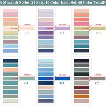 SIQUK 4200 Pieces Sticky Tabs - Morandi Colored Page Markers for Book Annotation