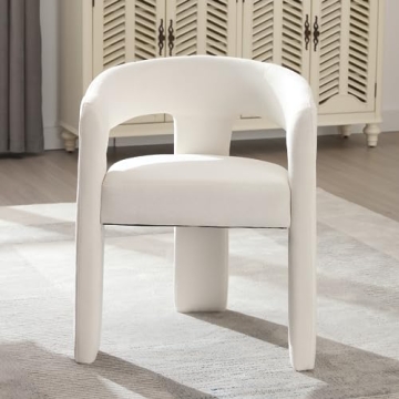 Stylish QUINJAY Modern Chenille Barrel Dining Chair
