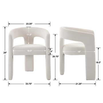 Stylish QUINJAY Modern Chenille Barrel Dining Chair