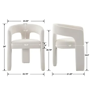 Stylish QUINJAY Modern Chenille Barrel Dining Chair