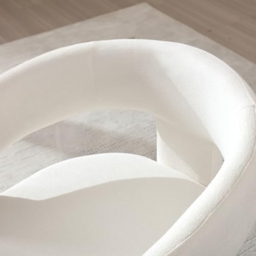 Stylish QUINJAY Modern Chenille Barrel Dining Chair