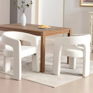 Stylish QUINJAY Modern Chenille Barrel Dining Chair