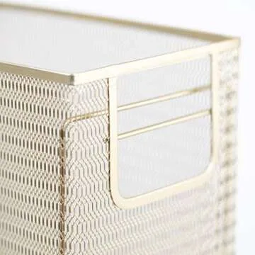 Desk Accessories Gold - 5 Piece Desk Accessories Set for Office Organization Gold with Hanging File Holder Gold Desk Accessories for Women Office File Organizer Gold Boho Desk Organizer Desk Décor