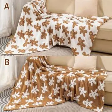 Cozy Christmas Gingerbread Throw Blanket for All