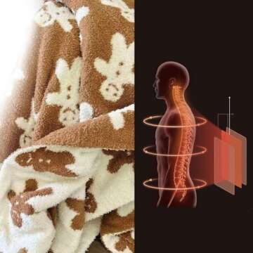 Christmas Gingerbread Throw Blanket Gingerbread Man Throw Blankets Thick Plush Fluffy Furry Blankets for Couch Bed Sofa Chair Travel Camping Christmas Blanket Decor Gifts for Women, Men(50x60)