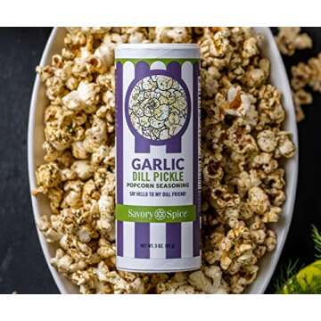 Savory Spice Garlic Dill Pickle Popcorn Seasoning - Tangy Garlic & Dill Pickle Flavored Popcorn Salt...