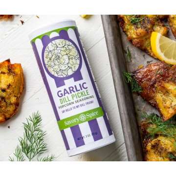 Savory Spice Garlic Dill Pickle Popcorn Seasoning - Tangy Garlic & Dill Pickle Flavored Popcorn Salt (3 oz. Shaker)