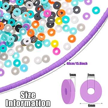 3850 Pieces Clay Beads 6 mm Bead Polymer Clay Bead Flat Round Beads Handmade Disk Flat Bead for Necklace Jewelry Bracelet Earring Pendant (Bright Colors,Popular Style)