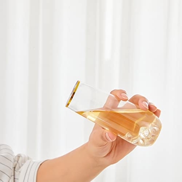 N9R 36 Pack of Stemless Champagne Flutes - Gold Rim