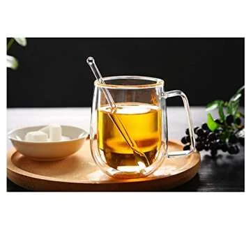 Rddconkit 4 Pcs Clear Glass Stirring Teaspoons Coffee Spoon Rod Mixing Spoon Tea Stirrers for Home Bar Party (transparent, Length:125mm/4.92")