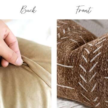 BlissBlush Brown Boho Lumbar Pillow Cover for Home Decor