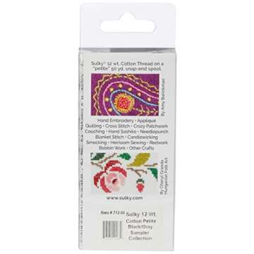 Sulky Sampler 12wt Cotton Petites, Black and Gray Assortment, 6-Pack