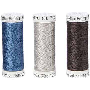Sulky Sampler 12wt Cotton Petites, Black and Gray Assortment, 6-Pack