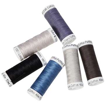 Sulky Sampler 12wt Cotton Petites, Black and Gray Assortment, 6-Pack