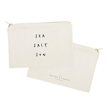The Cotton & Canvas Co. Sea Salt Sun Summer Beach Cosmetic Bag and Travel Make Up Pouch