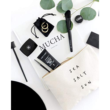 The Cotton & Canvas Co. Sea Salt Sun Summer Beach Cosmetic Bag and Travel Make Up Pouch