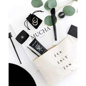 The Cotton & Canvas Co. Sea Salt Sun Summer Beach Cosmetic Bag and Travel Make Up Pouch