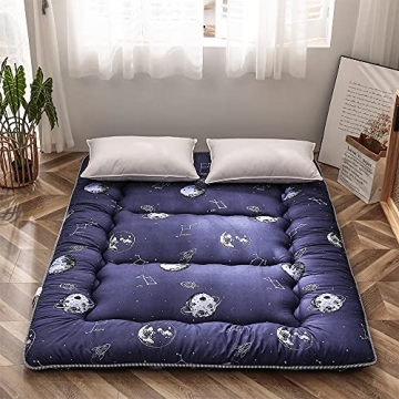 Navy Space Adventure Japanese Floor Futon Mattress - Foldable Comfort