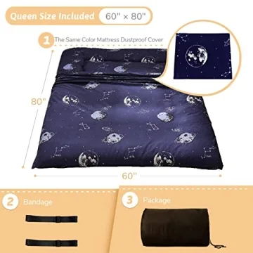 Versatile Navy Space Adventure Japanese Floor Futon Mattress