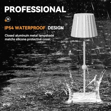 HUIVEOO Cordless Table Lamp with 3 Color Modes