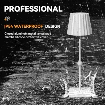 HUIVEOO Cordless Table Lamp with 3 Color Modes