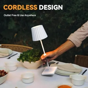 HUIVEOO Cordless Table Lamp with 3 Color Modes