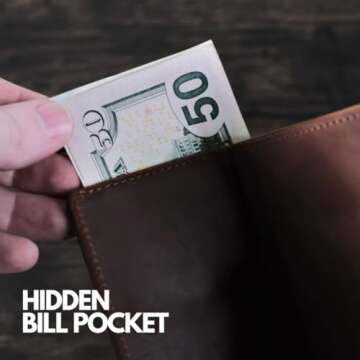 Double Oak Essentials Pop-Up Cardholder - RFID Blocking Minimalist Leather Wallet for Men - Slim Des...