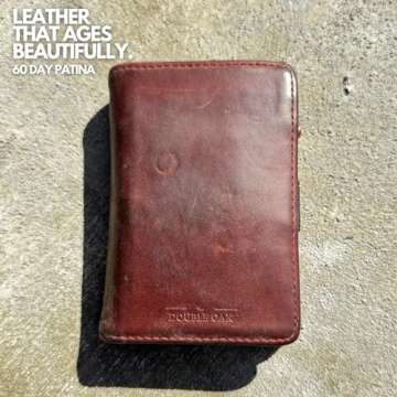 Double Oak Essentials Pop-Up Cardholder - RFID Blocking Minimalist Leather Wallet for Men - Slim Design, Top-Grain Leather, Holds Cards & Cash (Brown w/Black Cardholder)