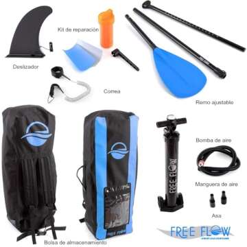 SereneLife Inflatable Stand Up Paddle Board - Wide Stable Design, Non-Slip Deck for Adults & Youth with Premium Paddle Board Accessories: Carry Bag, Dual Action Pump, Paddle, Ankle Leash - 10'6"