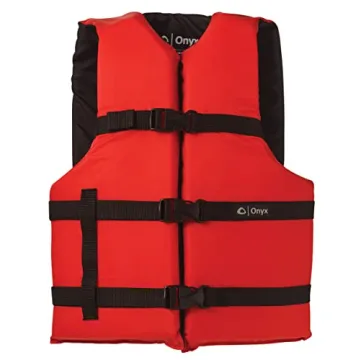 ONYX General Purpose Boating Life Jacket - Universal Fit, Bright Red