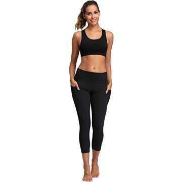 Oalka Women's Racerback Sports Fitness Support Workout Running Bras Black X-Large