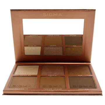 SIGMA Beauty Sculpt Highlight Plus Contour Palette - Perfectly Pigmented Shades and Buttery Soft For...