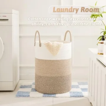 Artfeel Laundry Basket - Stylish Cotton Rope Hamper for Home