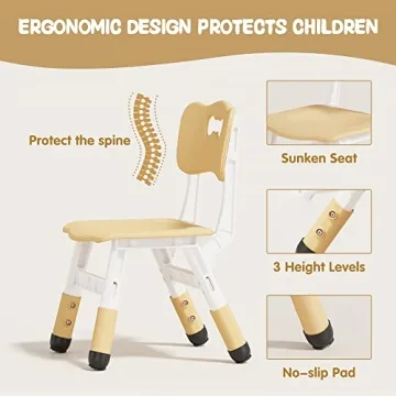 Brelley Kids Table and Chairs Set - Safe & Adjustable