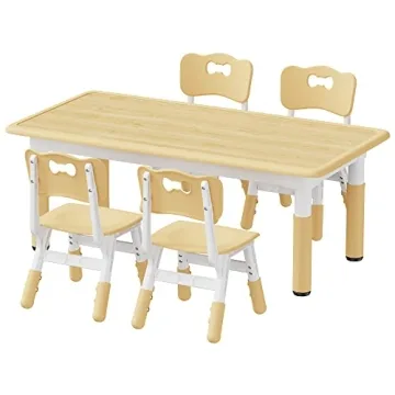 Brelley Kids Table and Chairs Set - Safe & Adjustable