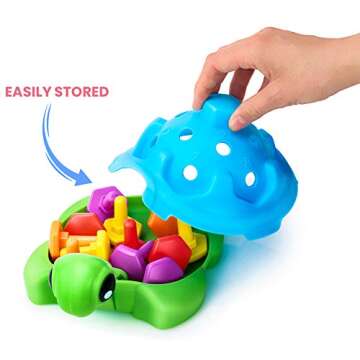 Hexie Turtle Fine Motor Skills Toys - for 2 Year Old | Unique Toy Gift for Toddler, with Numbers and Pegs for Learning and Occupational Therapy | Montessori Toys for Ages 1-3